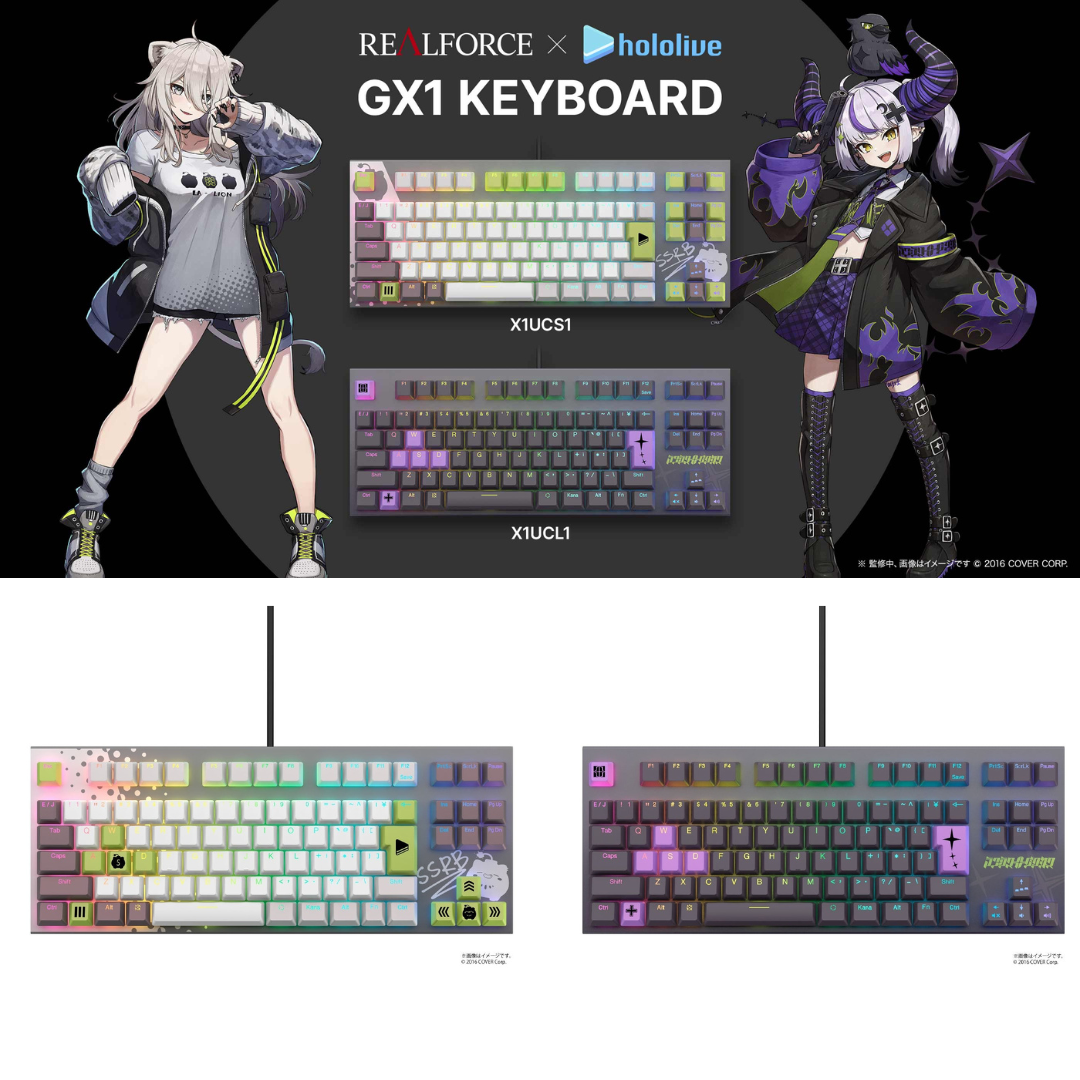 [pre-order] Hololive x REALFORCE GX1 Keyboard (Shishiro Botan / La+ Darknesss)